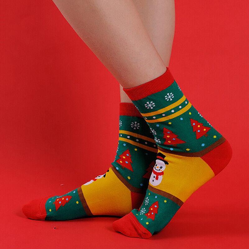 Christmas Socks Santa Reindeer Snowman Pattern Xmas Party Gift Stockings - Santa