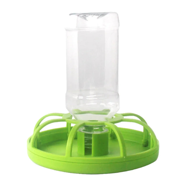 Reptile Water Bowl with Bottle for Lizard Gecko Snake Inverted Bottle Dispenser - Green Round L