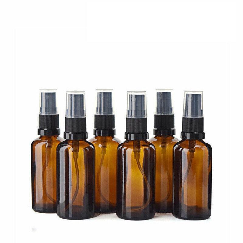 30-100Ml Amber Glass Essential Oil Spray Roller Bottles Mist Sprayer Containers - 30 ML 10PCS