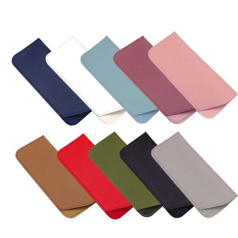 Pu Leather Eyeglass Sunglasses Reading Glasses Case Soft Pouch Bag Pocket - Brown