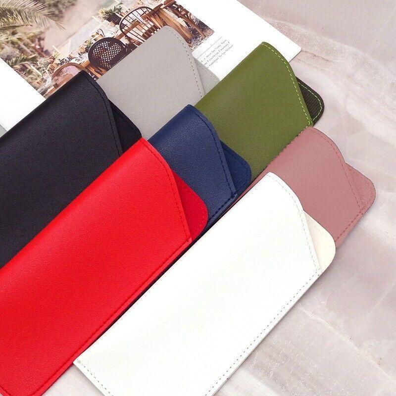 Pu Leather Eyeglass Sunglasses Reading Glasses Case Soft Pouch Bag Pocket - Pink
