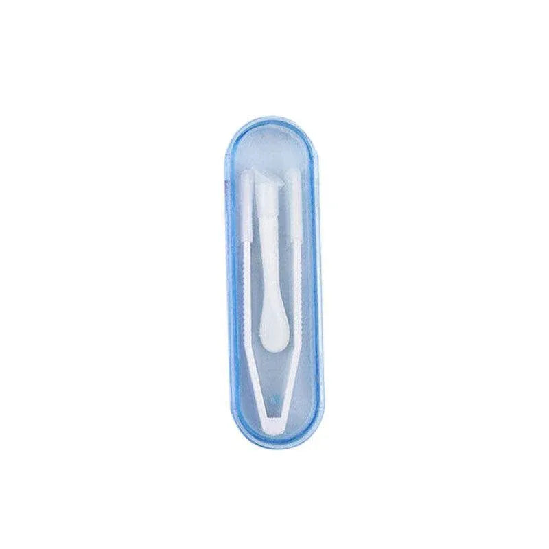 Contact Lens Tweezers Stick Inserter Remover Tool Kit Tip Storage Case Box Set - Blue
