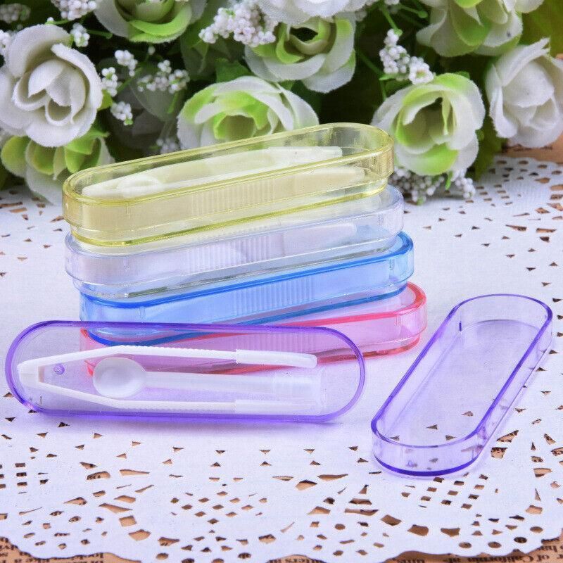 Contact Lens Tweezers Stick Inserter Remover Tool Kit Tip Storage Case Box Set - White