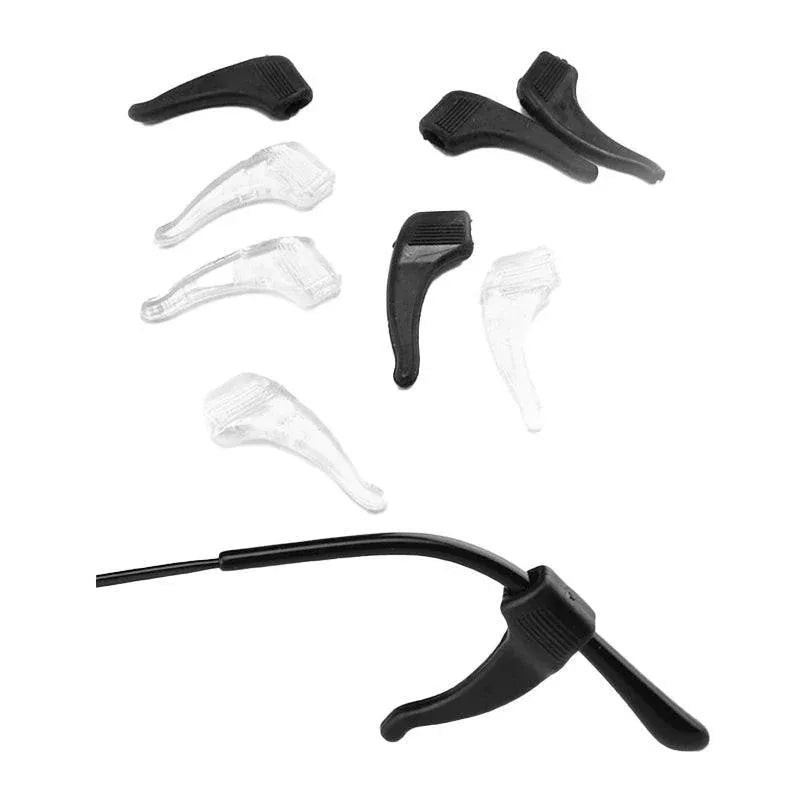 Silicone Glasses Ear Hooks Anti Slip Grip Spectacle Holder Sports Temple Tips - Clear
