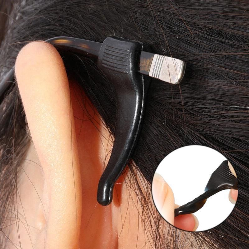 Silicone Glasses Ear Hooks Anti Slip Grip Spectacle Holder Sports Temple Tips - Clear