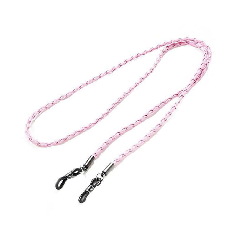 PU Sunglasses Reading Glasses Spectacles Eyeglass Holder Strap Chain - Pink
