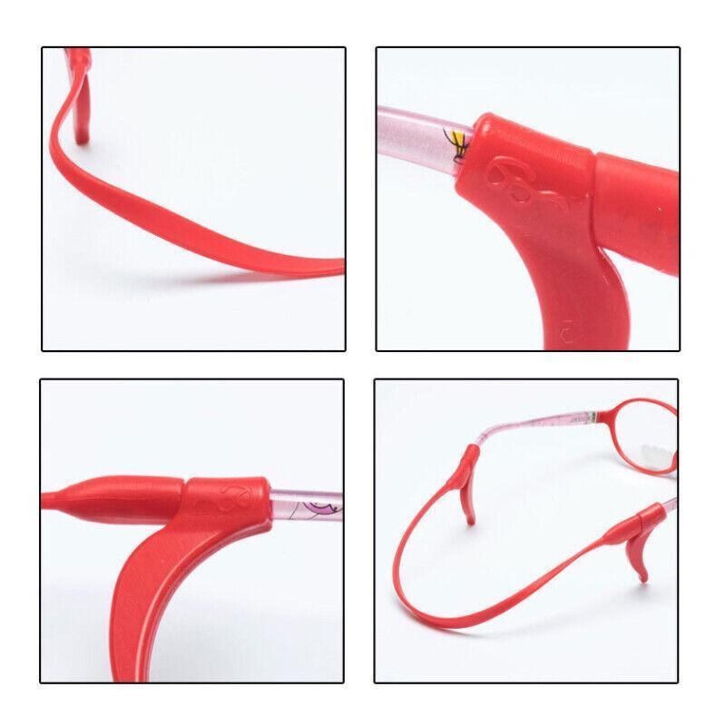 Silicone Glasses Strap and Ear Grip Set Eyeglasses Holder Cord with Hooks 20cm - Orange