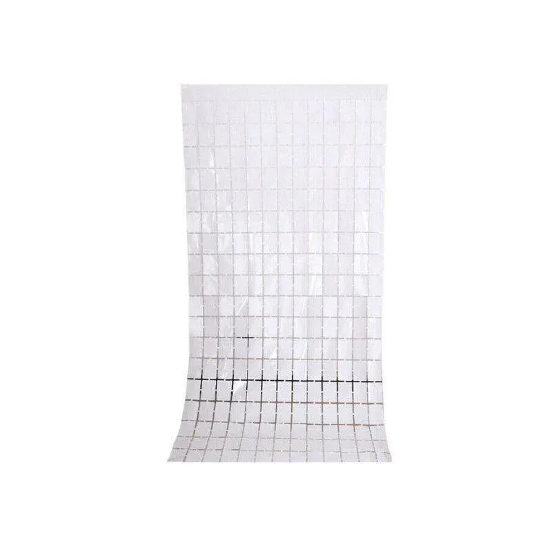 Rectangle Tinsel Curtain Shimmer Wall Backdrop 2M Length Party Decoration Sequin - White