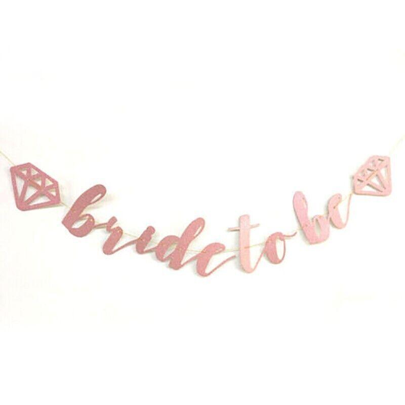 Bride To Be Rose Gold Banner Diamond Wedding Bridal Shower Hens Party Decoration - Diamond Ring
