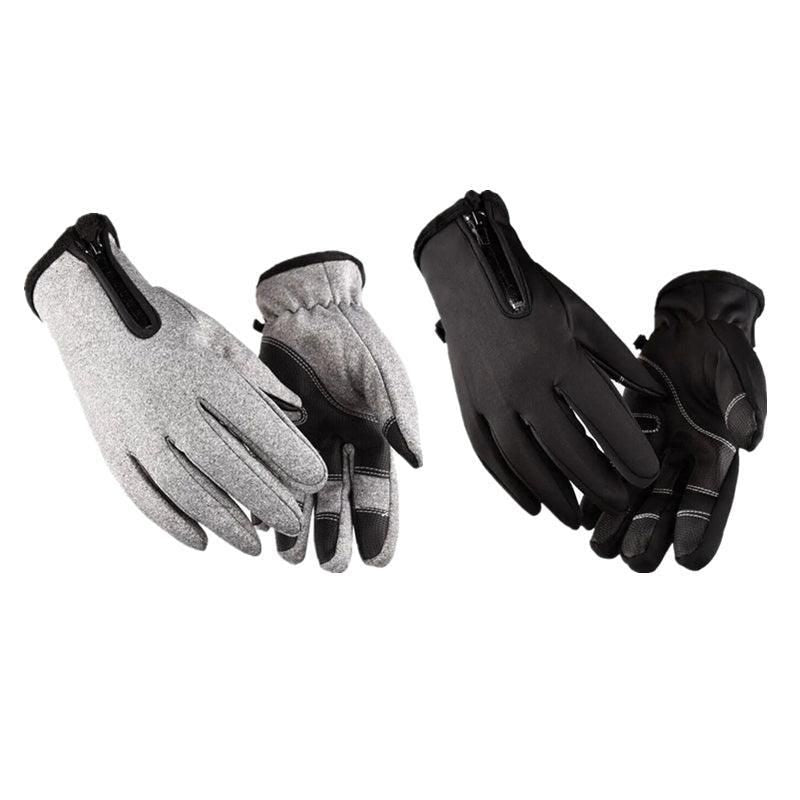 Winter Warm Windproof Waterproof Anti-Slip Thermal Touch Screen Gloves Unisex M Size - Grey