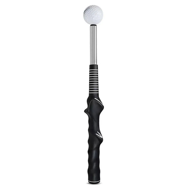 Golf Swing Training Aid Telescopic Impact Sound Stick Exercise Tool for Practice - Black