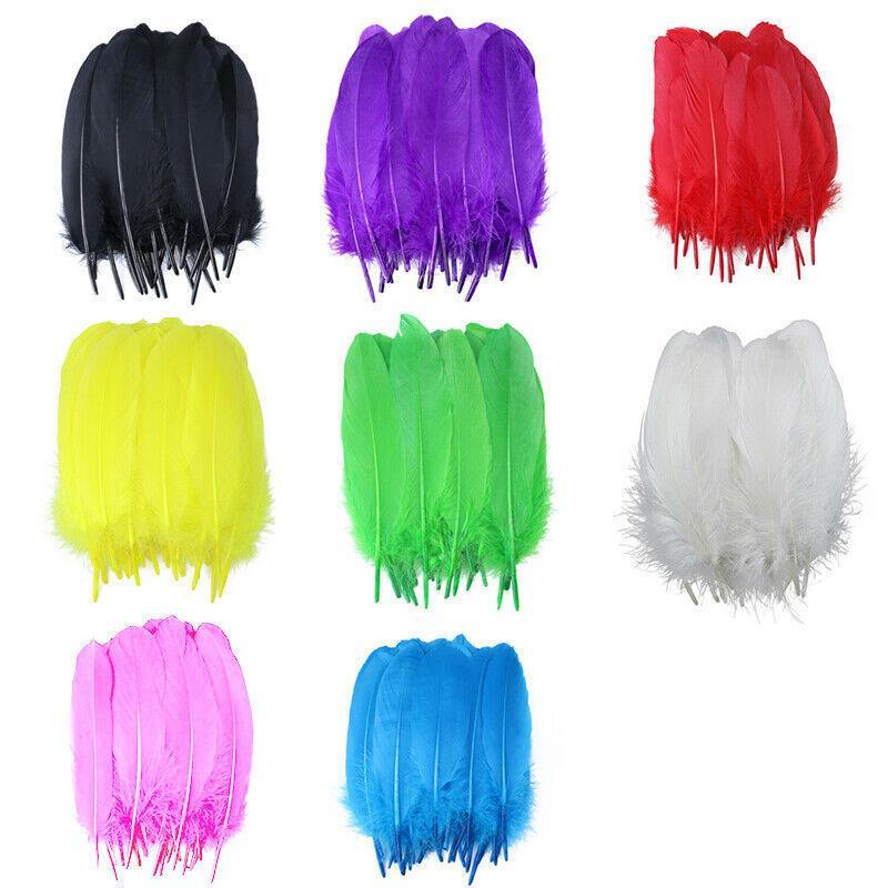 50X Craft Feathers Goose Feather Diy Art Party Decoration Wedding Dream Catcher - White