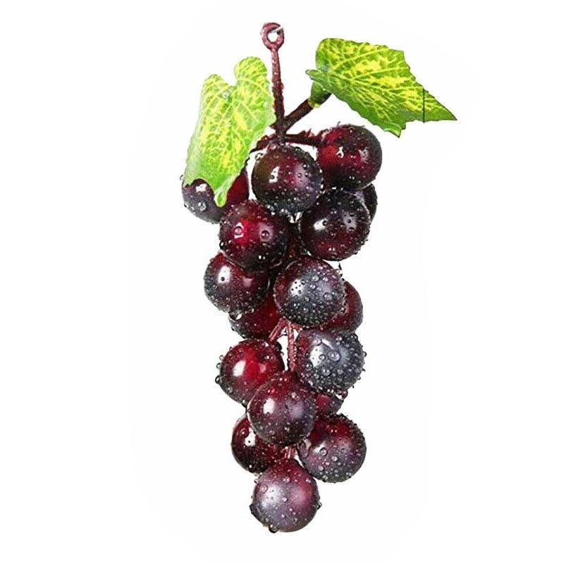 10Pcs Lifelike Artificial Grapes Decorative Fake Fruit for Weddings & Decor - Purple