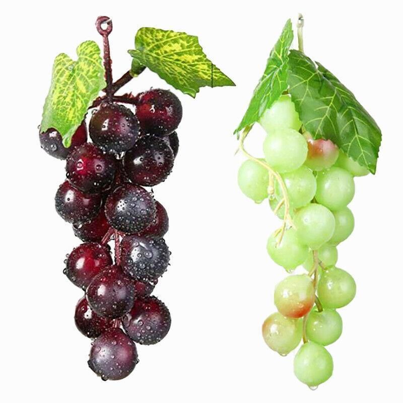 10Pcs Lifelike Artificial Grapes Decorative Fake Fruit for Weddings & Decor - Purple
