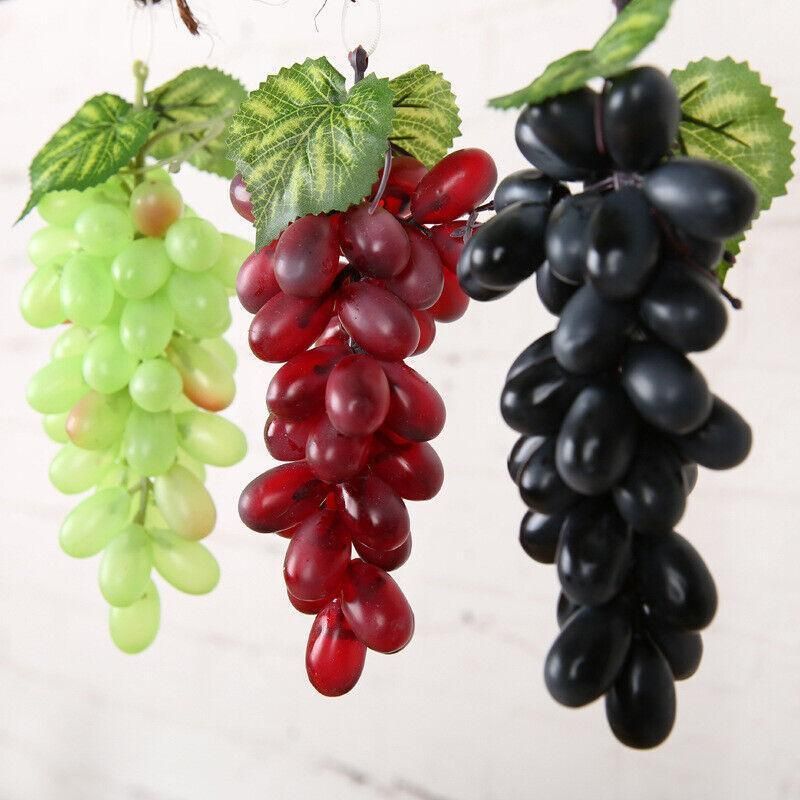 10Pcs Lifelike Artificial Grapes Decorative Fake Fruit for Weddings & Decor - Purple
