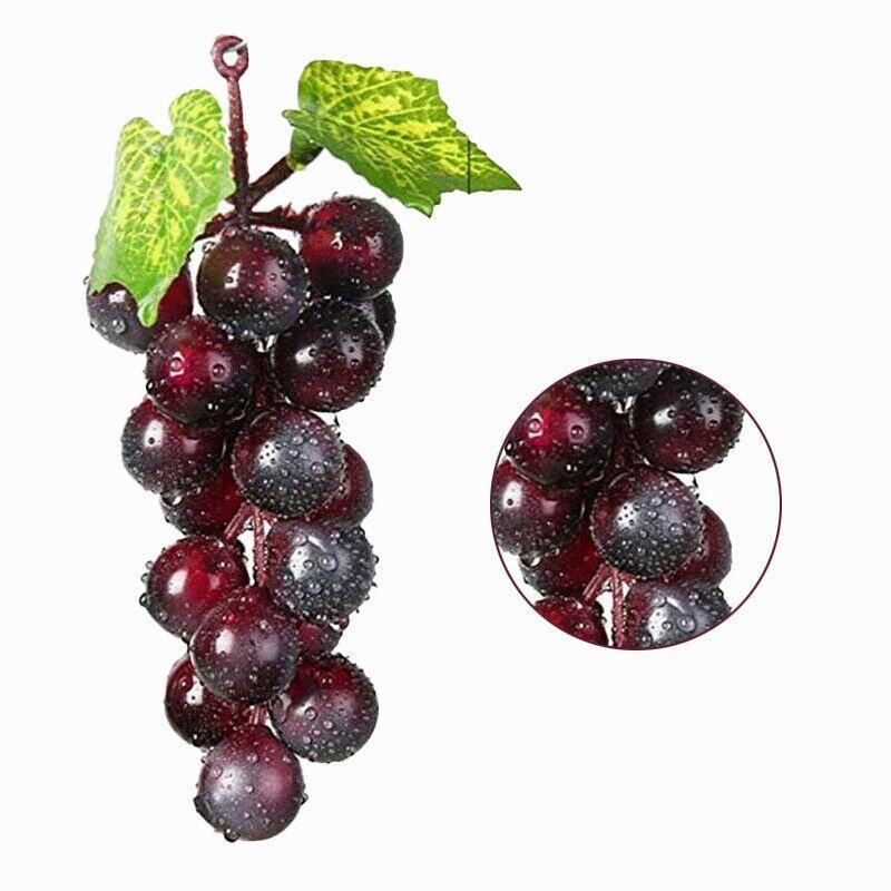 10Pcs Lifelike Artificial Grapes Decorative Fake Fruit for Weddings & Decor - Purple