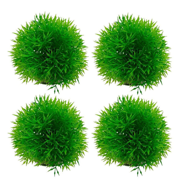 Aquarium Fish Tank Landscape Decoration Plastic Simulation Grass Flower Ball - Small-4pcs