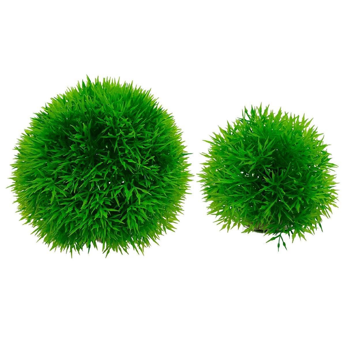 Aquarium Fish Tank Landscape Decoration Plastic Simulation Grass Flower Ball - Small-4pcs