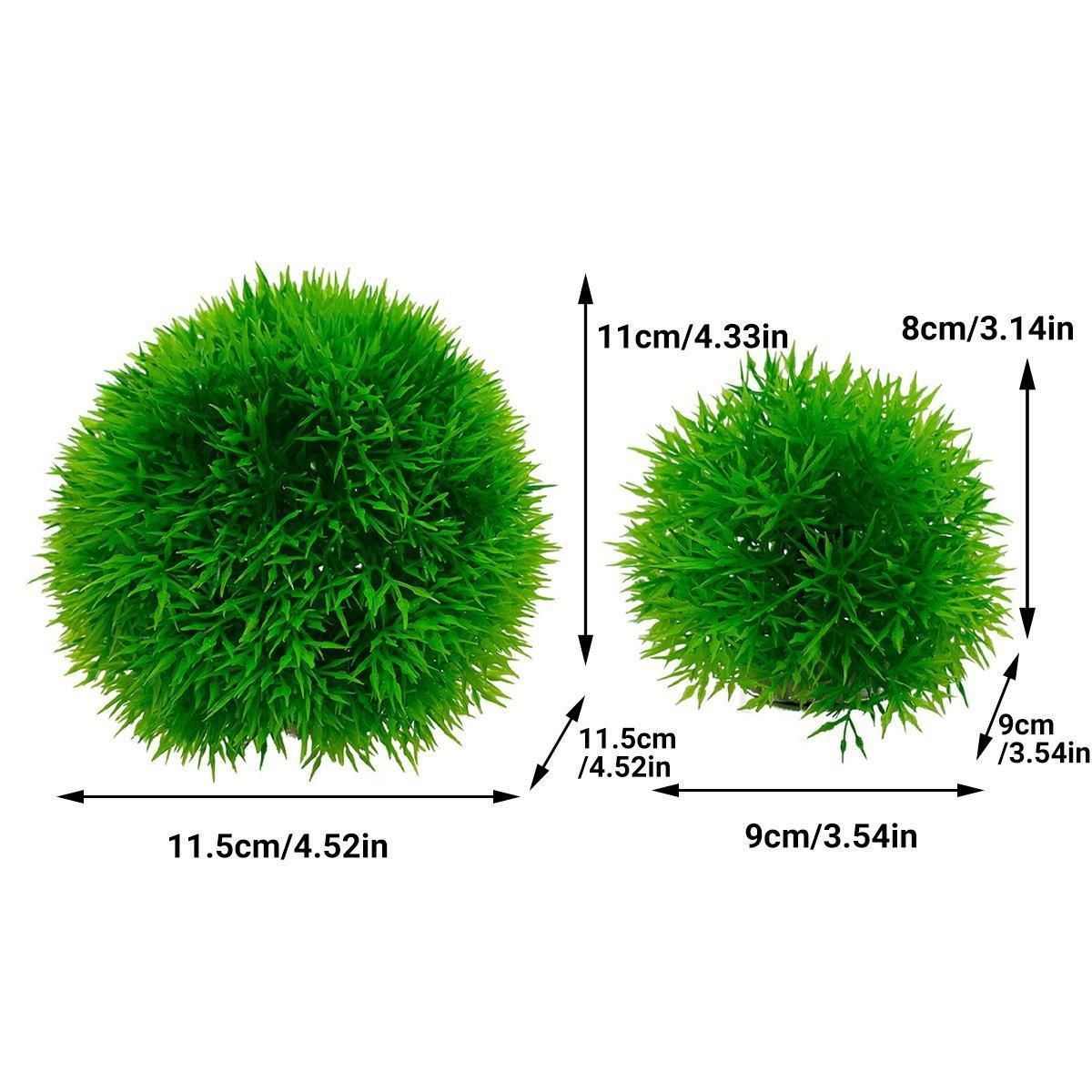 Aquarium Fish Tank Landscape Decoration Plastic Simulation Grass Flower Ball - Small-4pcs