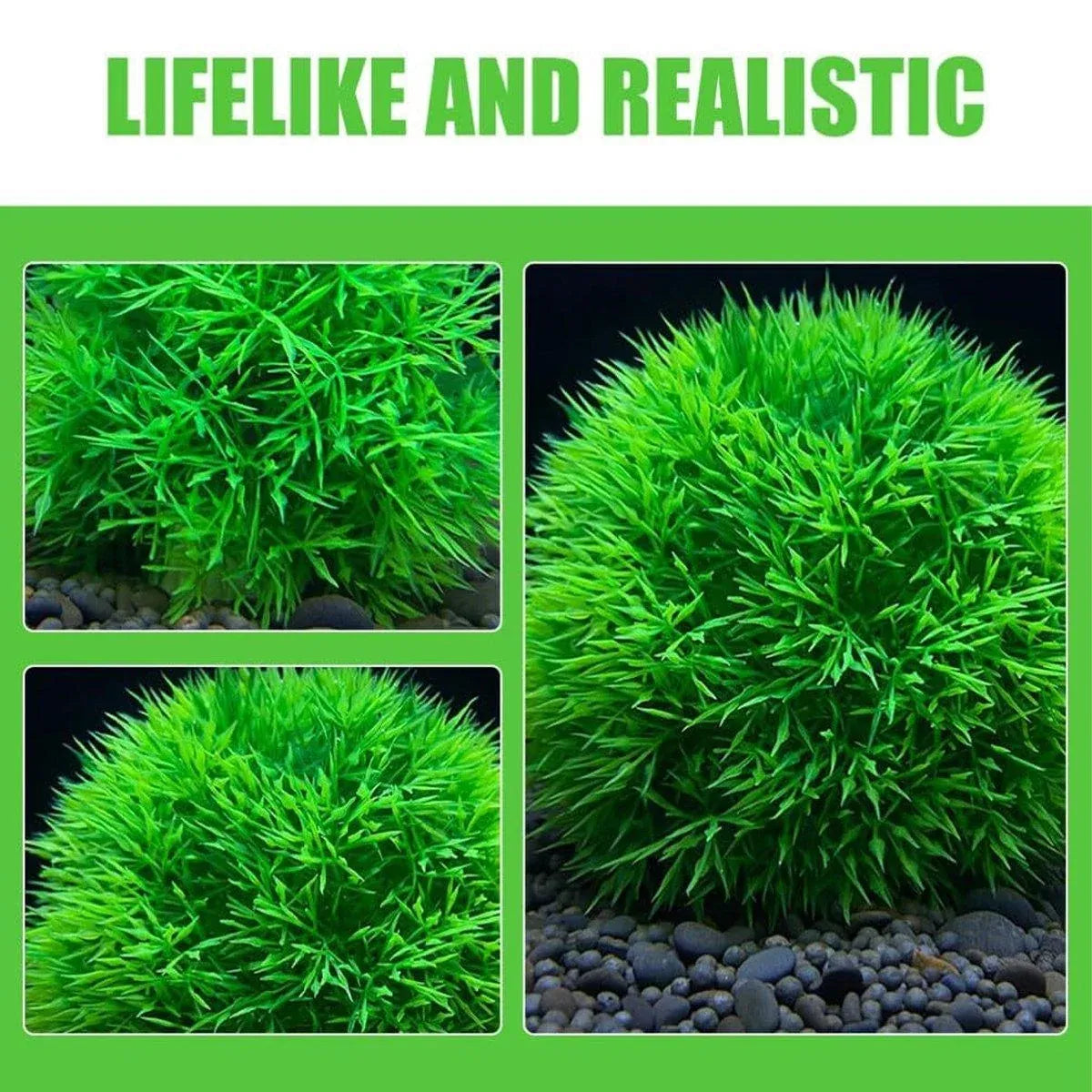 Aquarium Fish Tank Landscape Decoration Plastic Simulation Grass Flower Ball - Small-4pcs