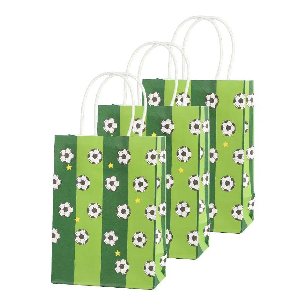 30PCS Ball Kraft Paper Gift Bag Festivals tote Favor Green Football 30pcs