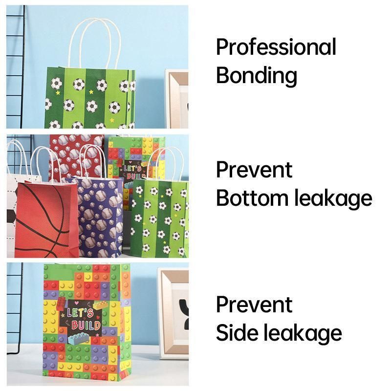 30PCS Ball Kraft Paper Gift Bag Festivals tote Favor Green Football 30pcs