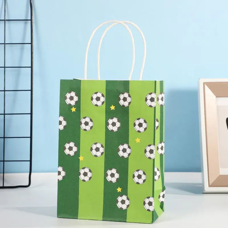 30PCS Ball Kraft Paper Gift Bag Festivals tote Favor Green Football 30pcs