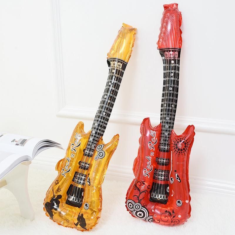 Guitar Foil Balloon Air Fill Rock and Roll Music Party Wedding Birthday Decoration - Blue