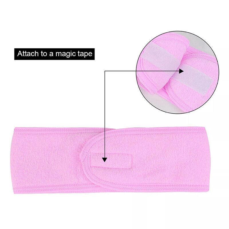 8-Colours Wrap Head Band Hairband Hair Band Adjustable Facial Make Up Face Wash Au - Black