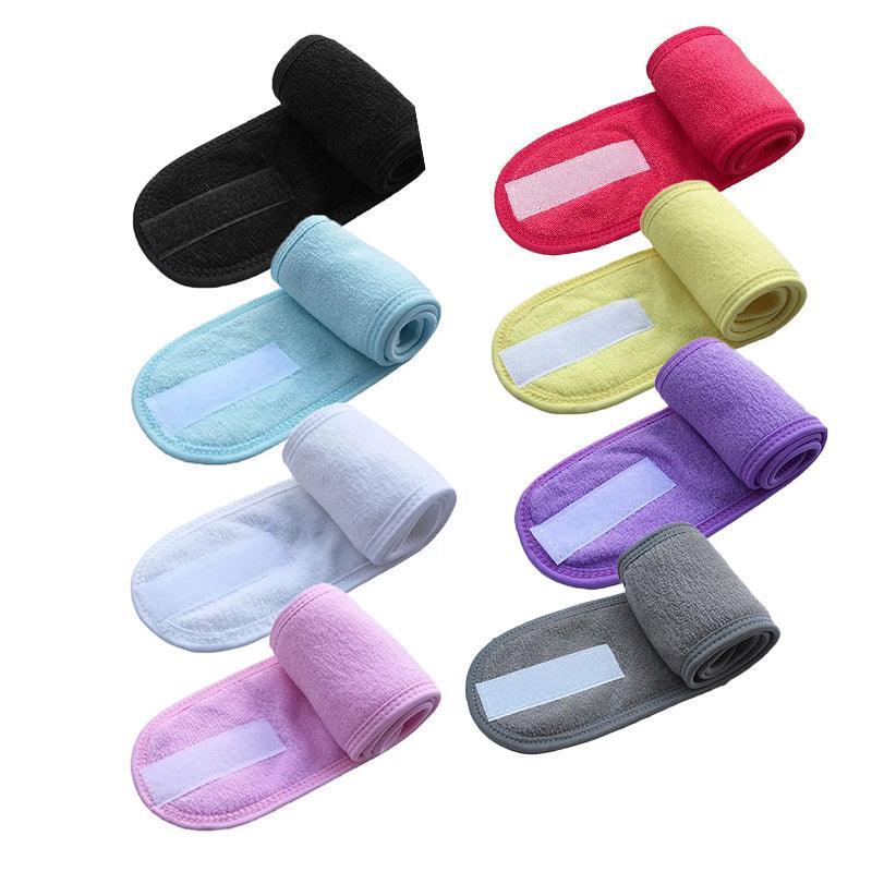 8-Colours Wrap Head Band Hairband Hair Band Adjustable Facial Make Up Face Wash Au - Yellow