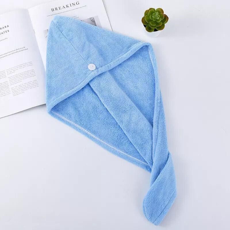 Fast Dry Hair Cap Wrap Towel Quick Drying Turban Bath Head Magic Wrap Hat Spa Au - Coffee