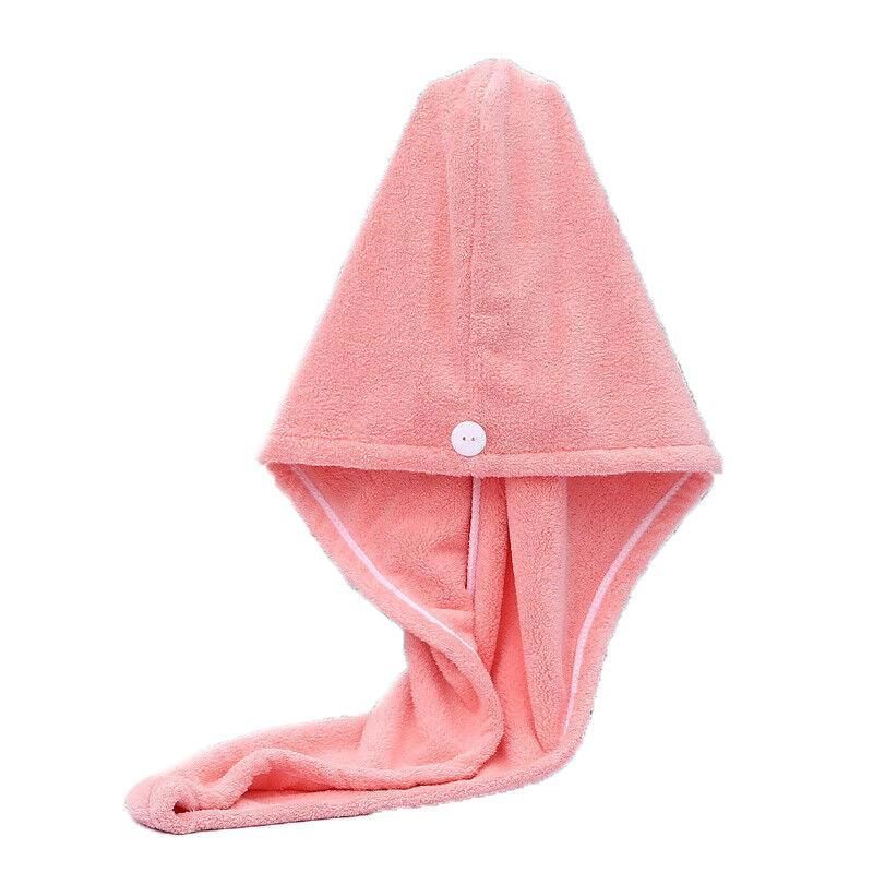 Fast Dry Hair Cap Wrap Towel Quick Drying Turban Bath Head Magic Wrap Hat Spa Au - Pink
