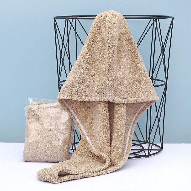 Fast Dry Hair Cap Wrap Towel Quick Drying Turban Bath Head Magic Wrap Hat Spa Au - Pink