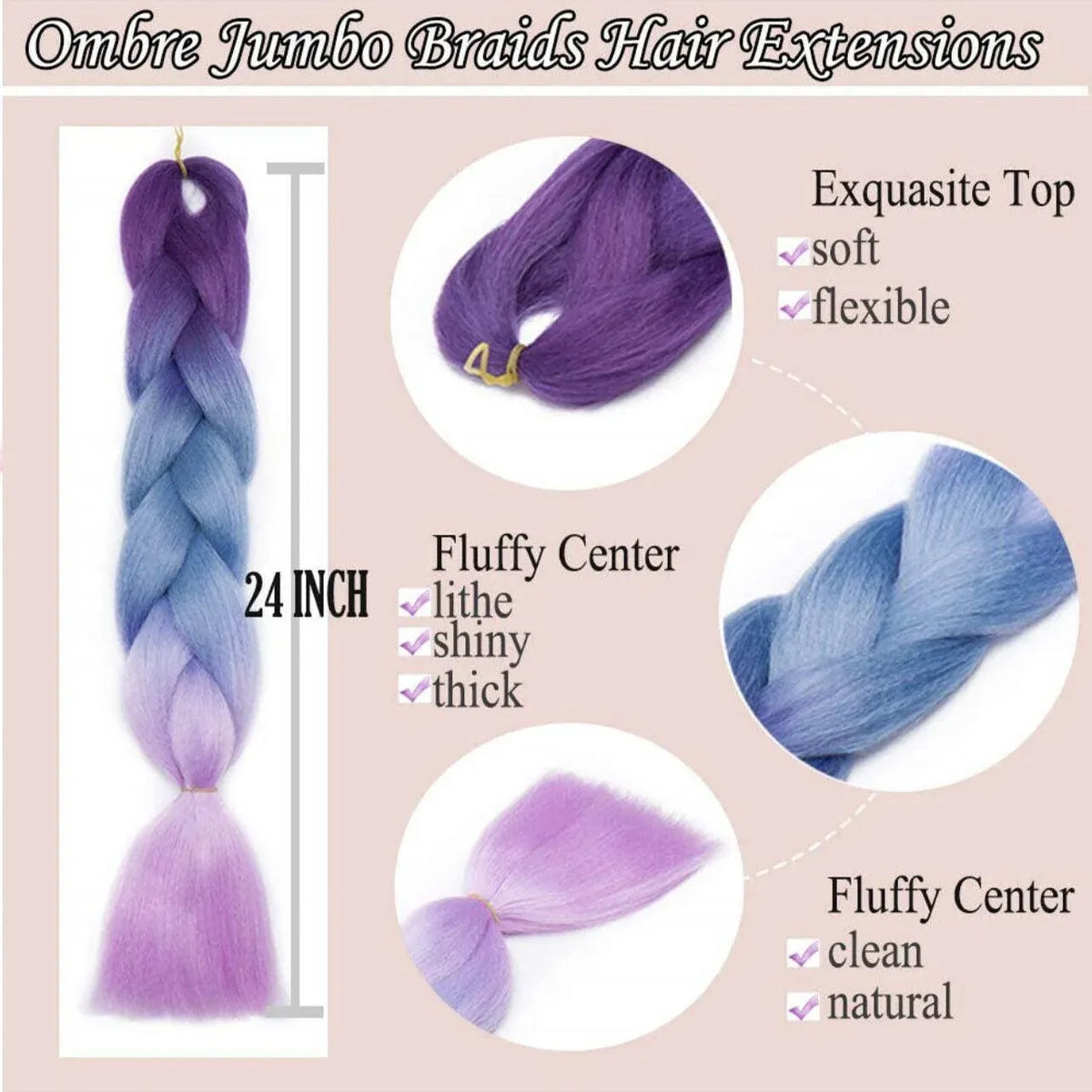 Coloured Jumbo Braiding Hair Extensions Braids Twist Hight Temperature Kanekalon - 4#