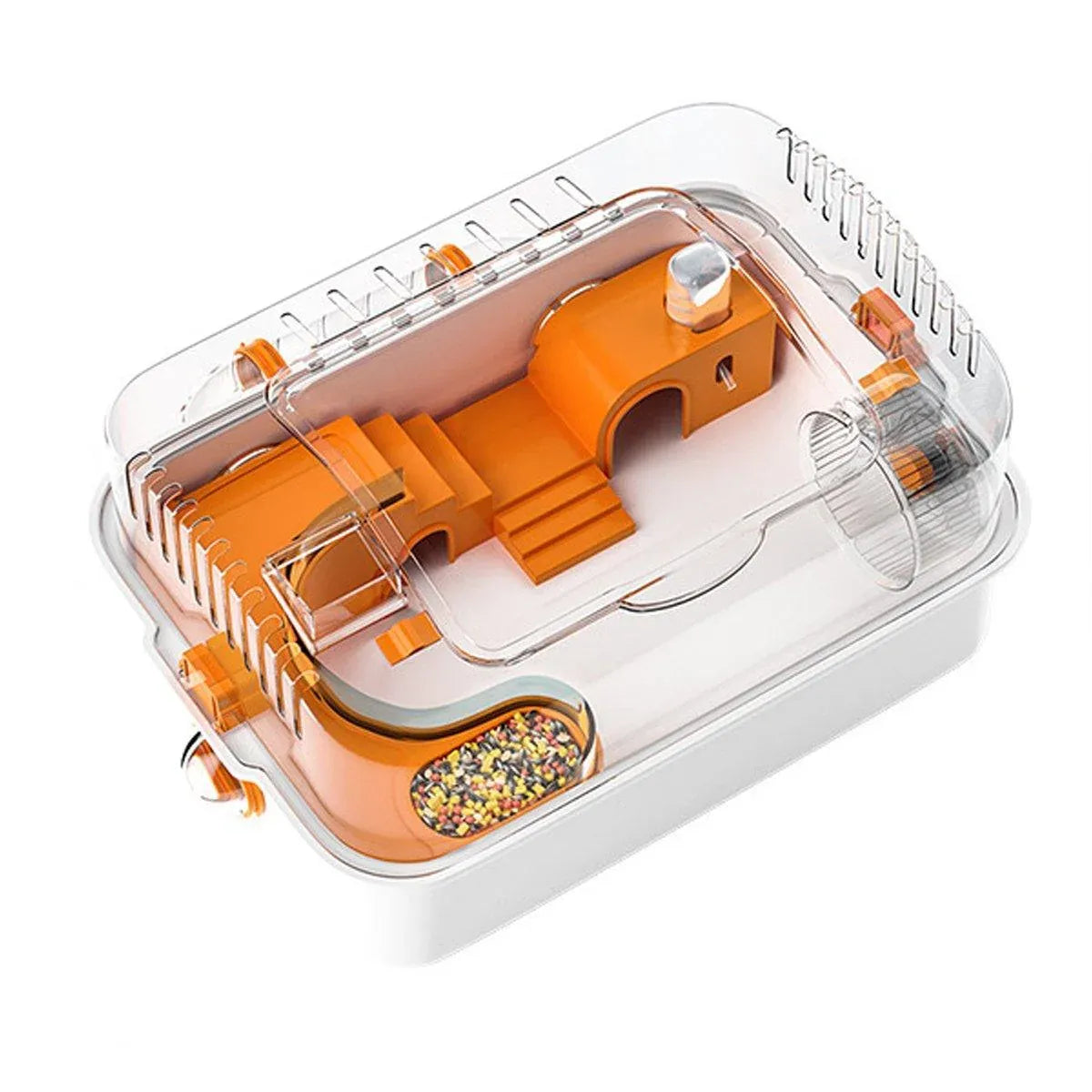 Acrylic Tunnel Hamster Cage Gold Wire Bite Proof Luxury Small Pet Habitat
