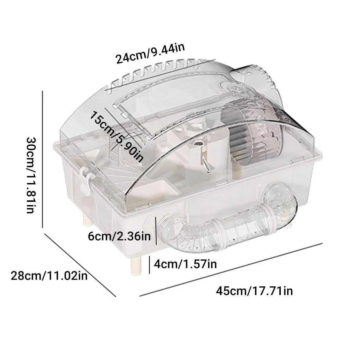 Acrylic Hamster Large Cage Luxury Villa House Playing House for Small Animals - Beige