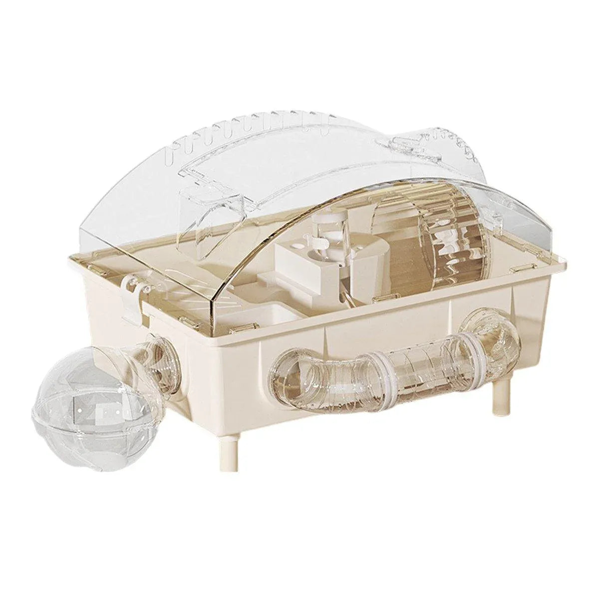 Acrylic Hamster Large Cage Luxury Villa House Playing House for Small Animals - Beige