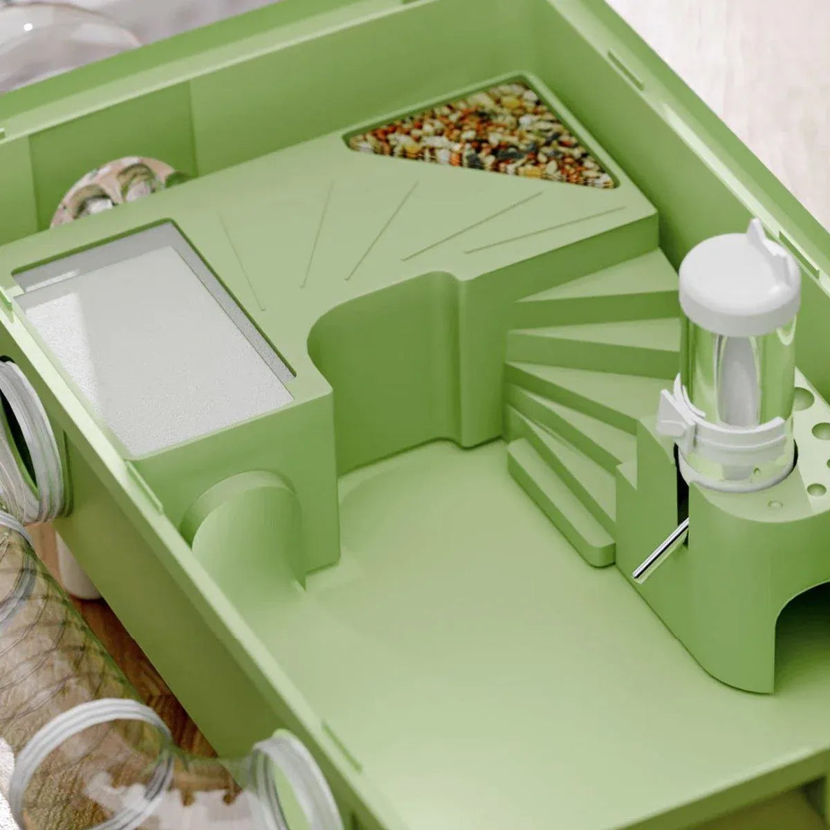 Acrylic Hamster Large Cage Luxury Villa House Playing House for Small Animals - Green