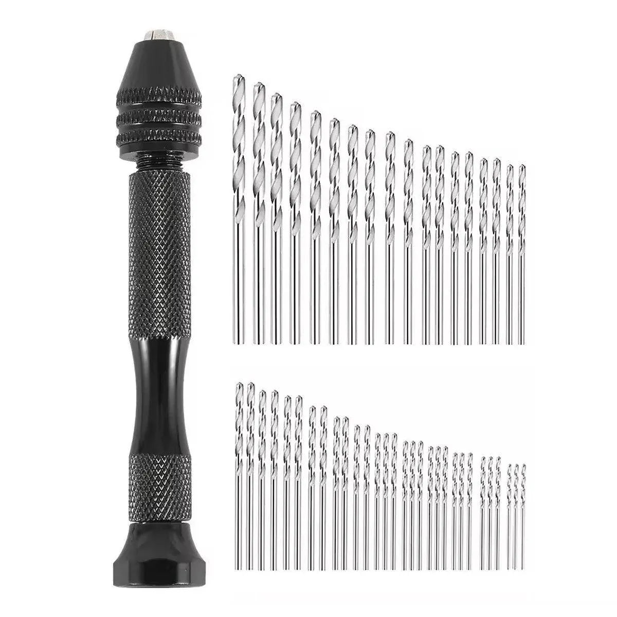 49pcs Mini Hand Drill Vise Hand Bits Twist Woodworking Set Precision Pin Tool