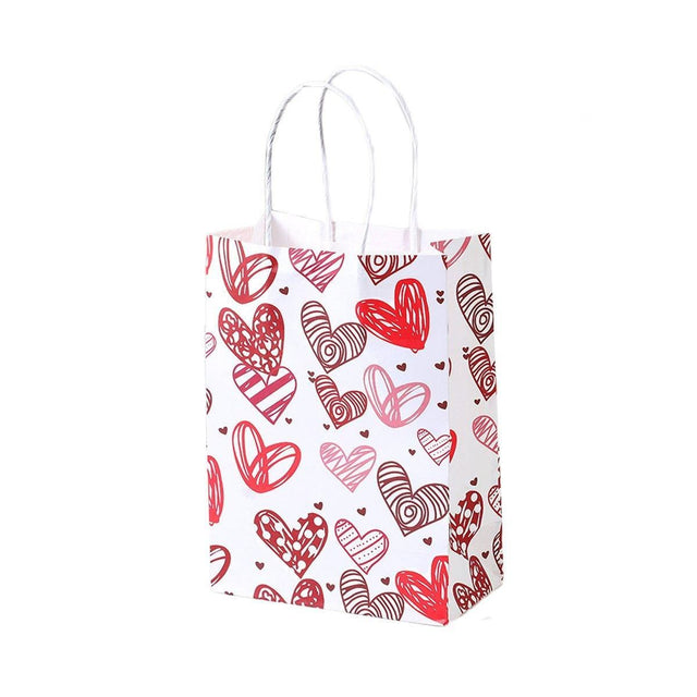 30x Valentines Day Love-Themed Tote Bag Elegant Kraft Paper Handbag Lightweight - Y169