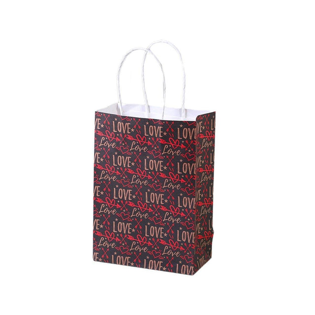 30x Valentines Day Love-Themed Tote Bag Elegant Kraft Paper Handbag Lightweight - Y173