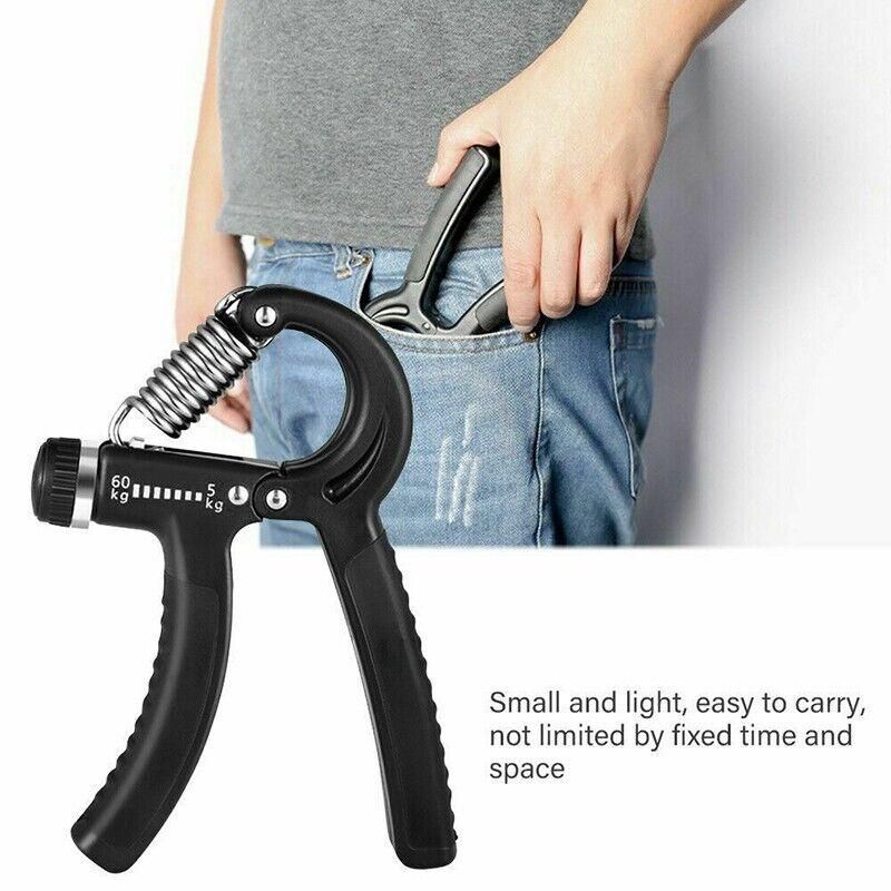Adjustable Power Hand Grip Forearm Exerciser Gripper Strengthener Trainer 5-60Kg - Blue