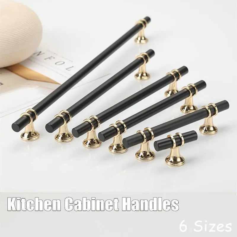 Black Gold Design Kitchen Cabinet Handles Drawer Bar Handle Pull 96 128 160 192 320MM - 128mm