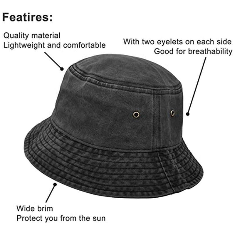 Unisex Men Women Washed Cotton Outdoor Camping Sports Bucket Hats Fisherman Hat