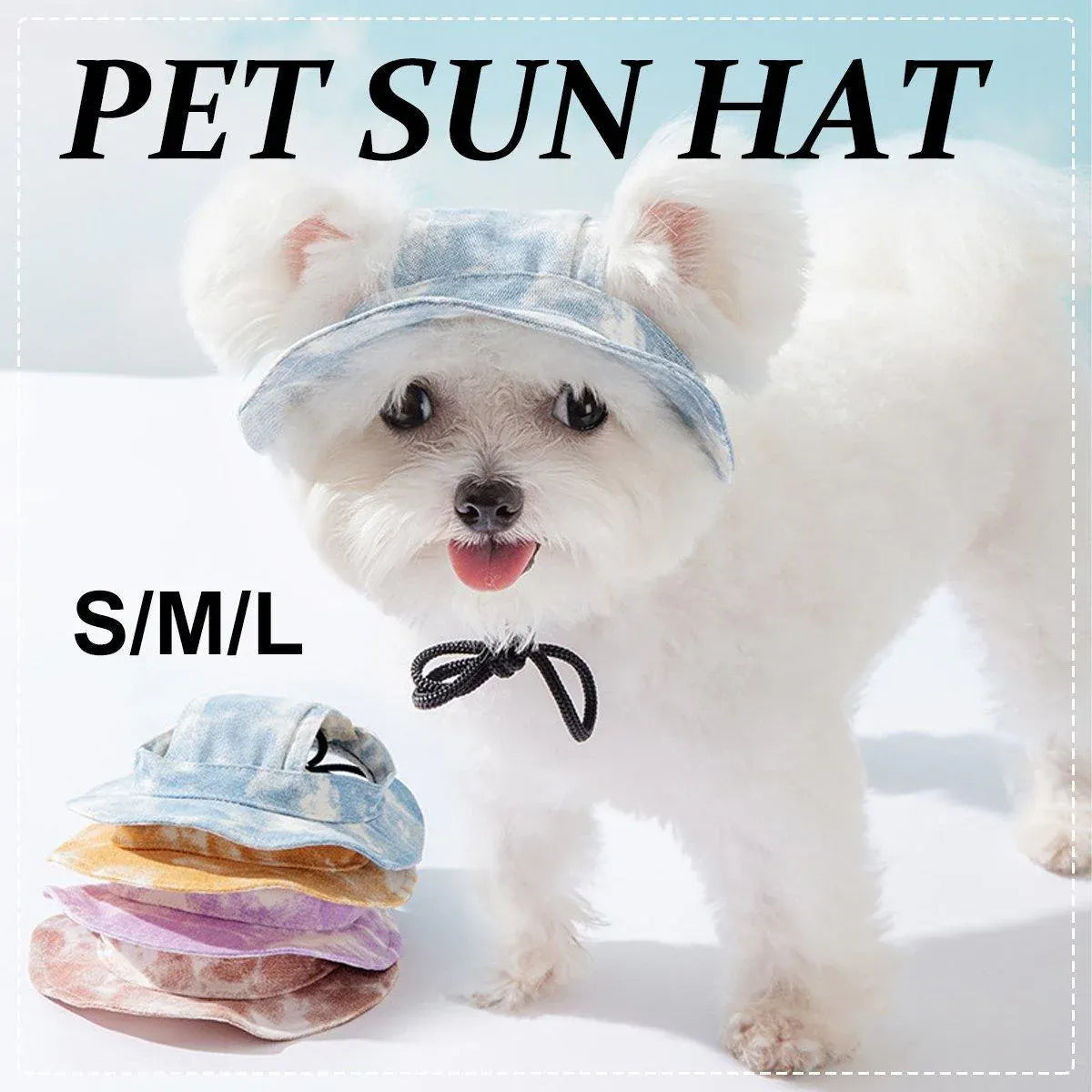 Adjustable Pet Hat with Cute Leaky Ears Sunscreen Fisherman Hat Four Seasons Use - Orange Red - L