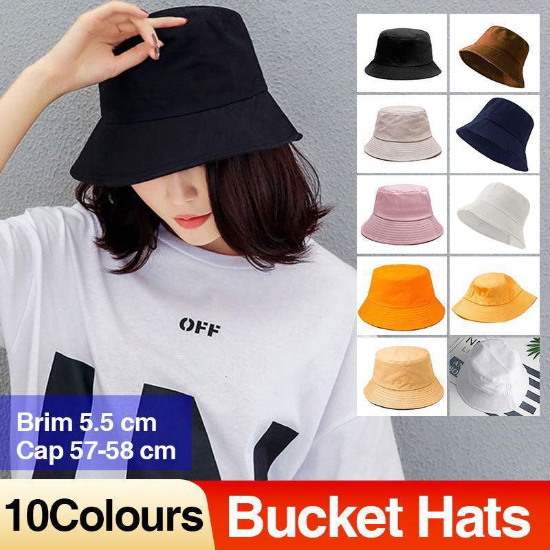 9 Colours Unisex Sun Bucket Hat Perfect for Outdoor Adventures - White