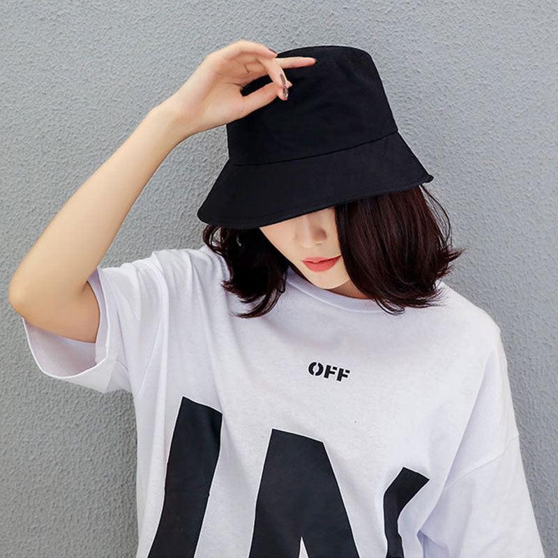 9 Colours Unisex Sun Bucket Hat Perfect for Outdoor Adventures - White