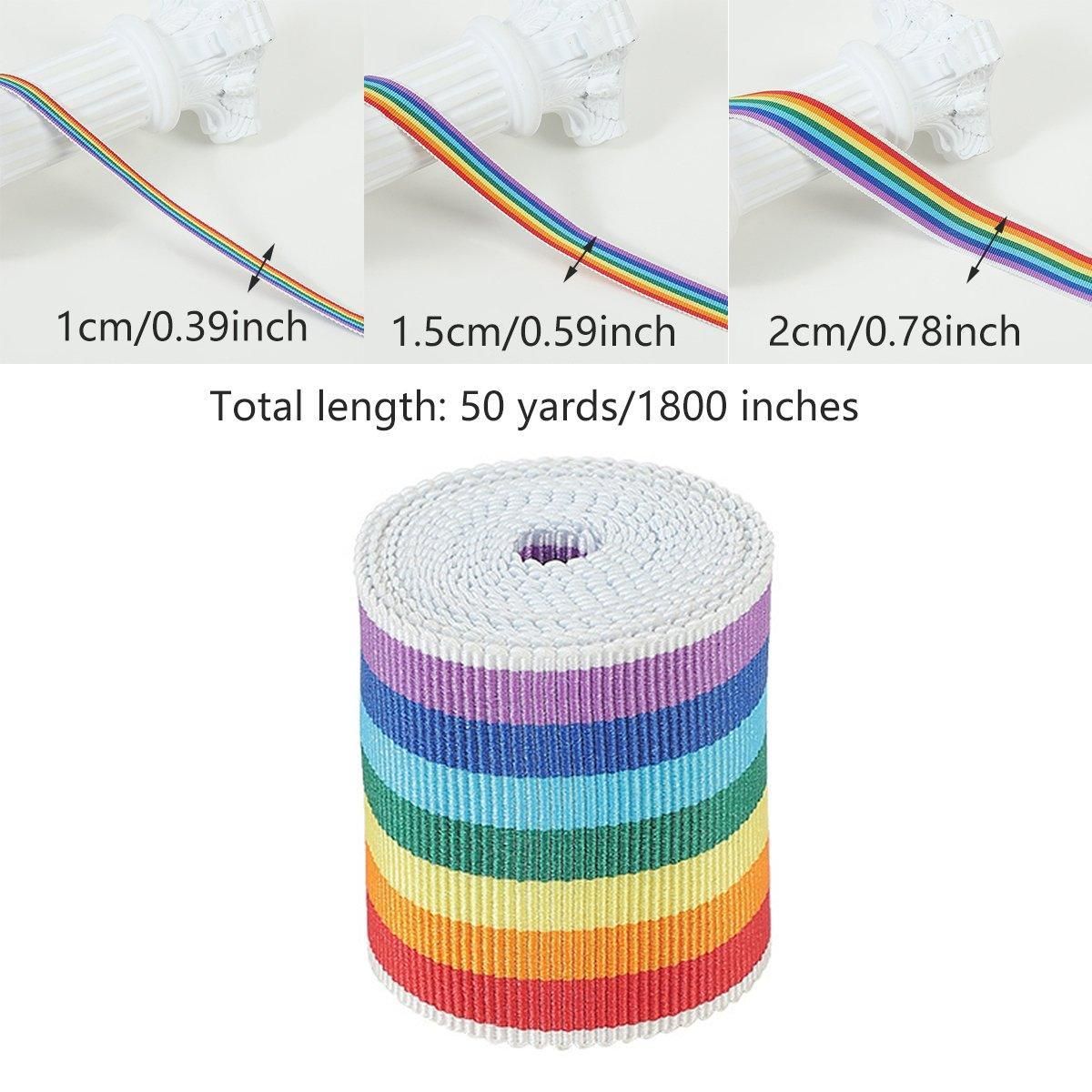 50Yards DIY Elastic Binding Tape Bias Ribbon Strap Sewing Craft Webbing Trimming - Black White -1.5cm
