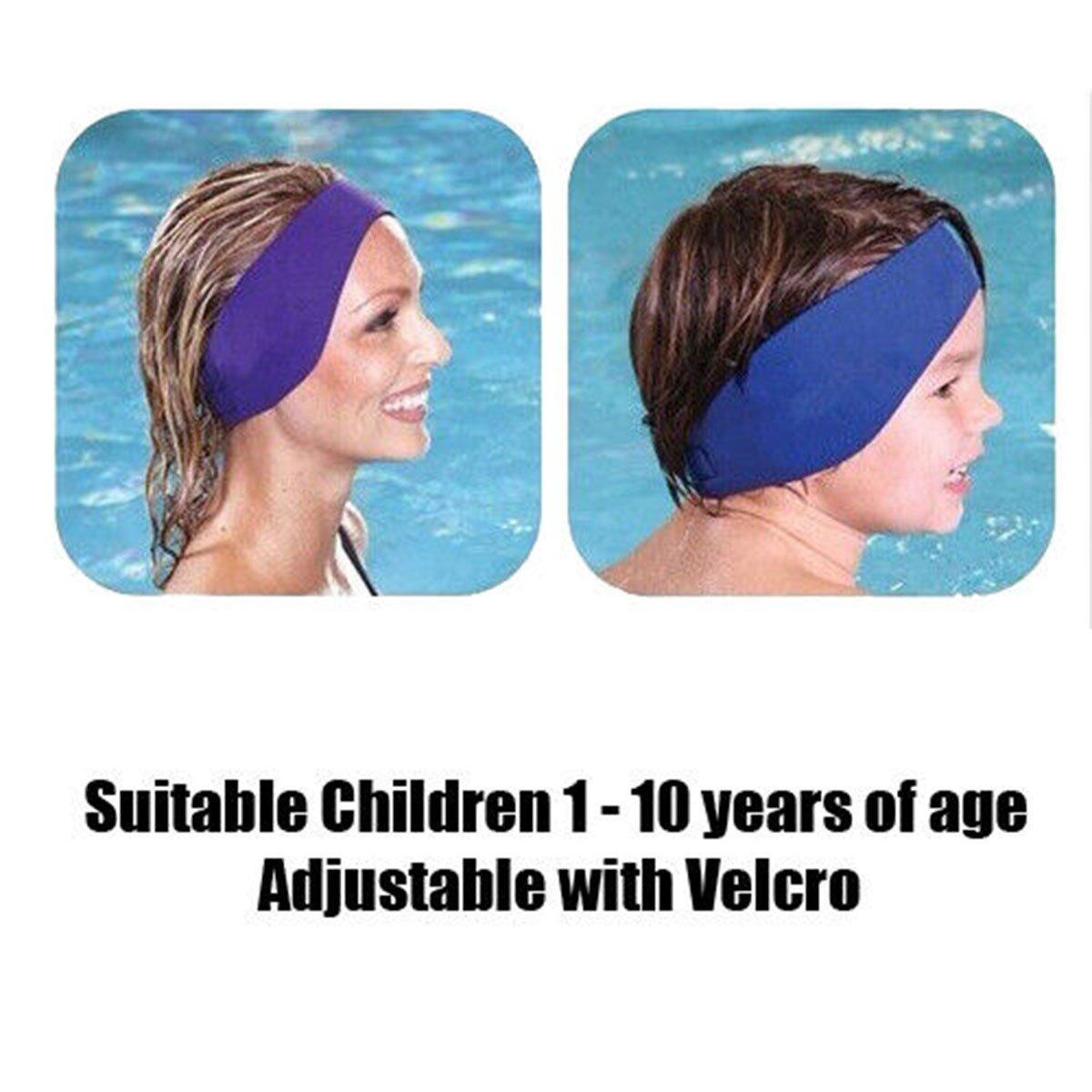 Adjustable Waterproof Swimming Headband for Ear Protection Unisex Diving Use - Black-M