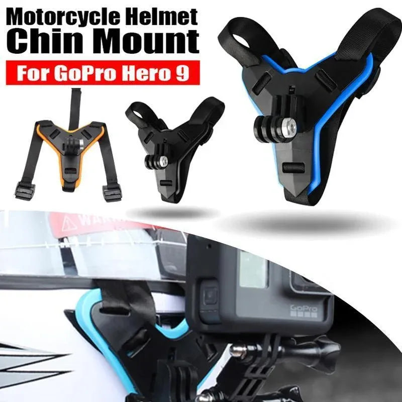 Helmet Chin Mount Holder Motorcycle Strap For GoPro Hero 9/8/7/6/5 Sports Camera - Orange